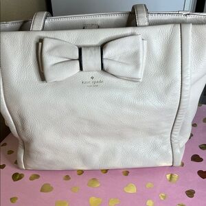 Kate Spade Ivory Bow Accent Tote